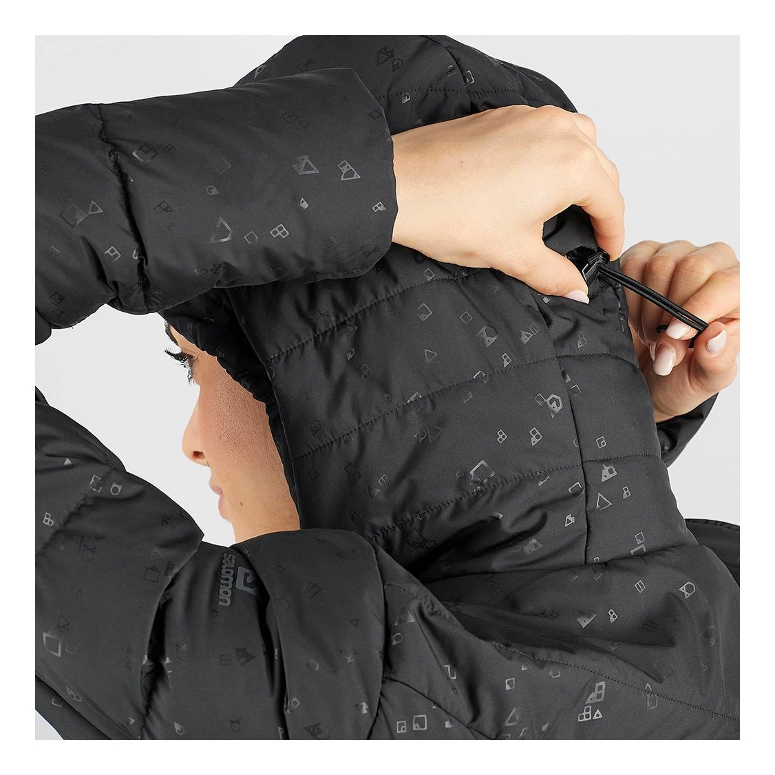 Salomon Transition Down Hoodie Femme Noir – Image 2