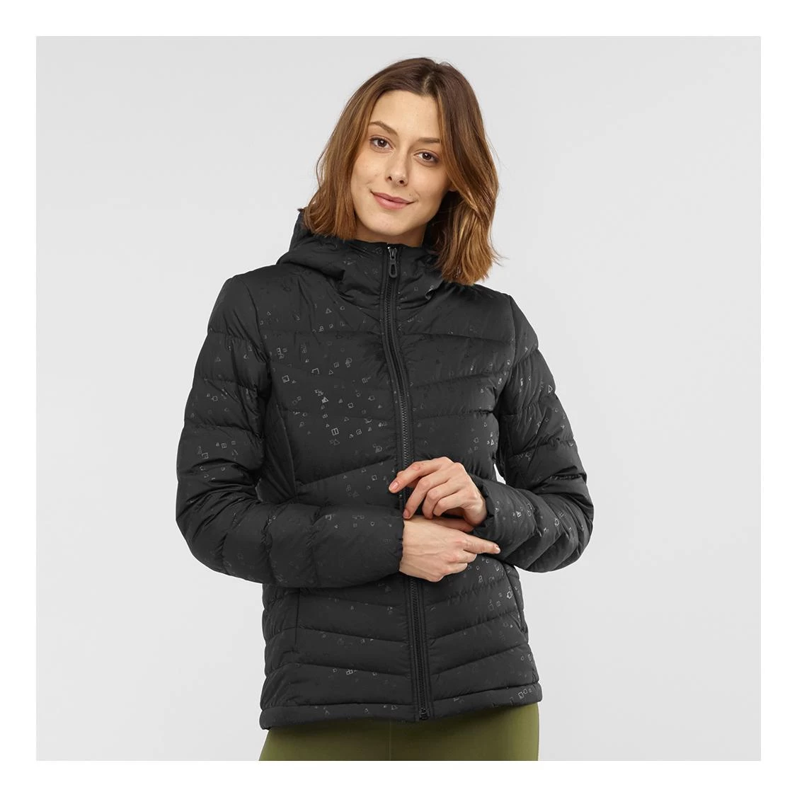 Salomon Transition Down Hoodie Femme Noir – Image 3
