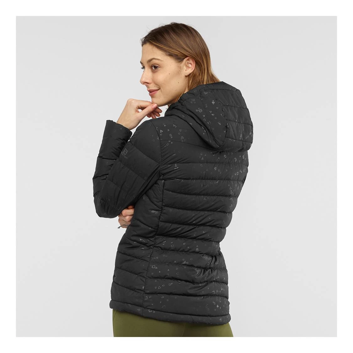 Salomon Transition Down Hoodie Femme Noir – Image 4