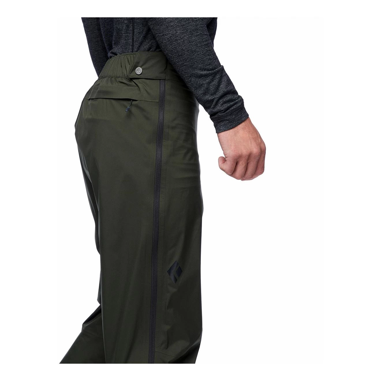 Black Diamond Stormline Stretch Full Zip Rain Pant Homme Kaki – Image 4