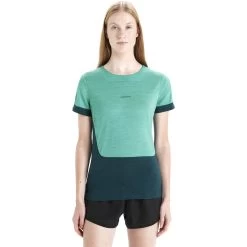 Icebreaker Zoneknit Short Sleeve Tee Femme Vert