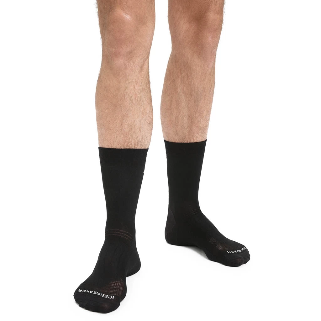 Icebreaker Hike Plus Light Crew Homme Noir – Image 2