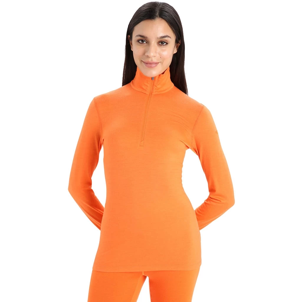 Icebreaker 200 Oasis Long Sleeve Half Zip Femme Orange – Image 2