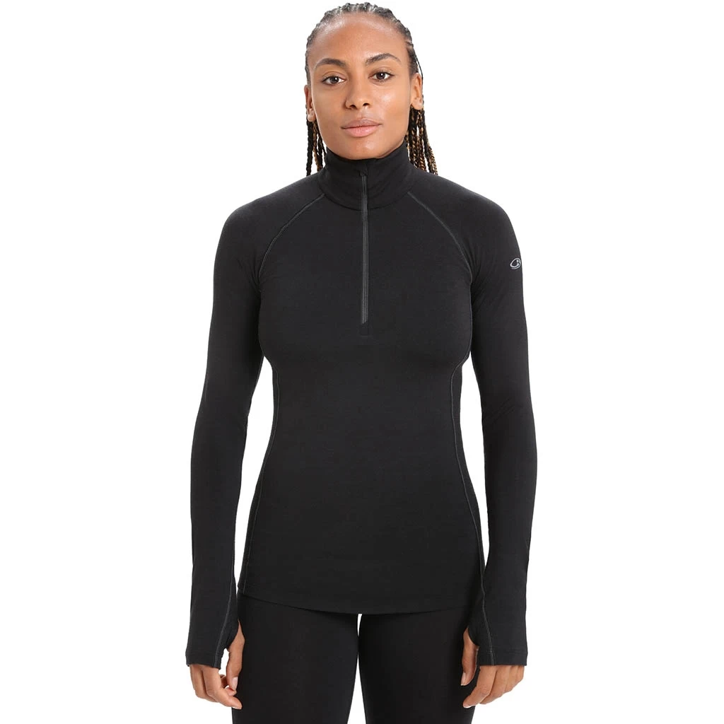 Icebreaker 200 Zone Long Sleeve Half Zip Femme Noir – Image 2