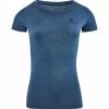 Odlo T-Shirt Manches Courtes Merino 130 Femme Bleu Foncé