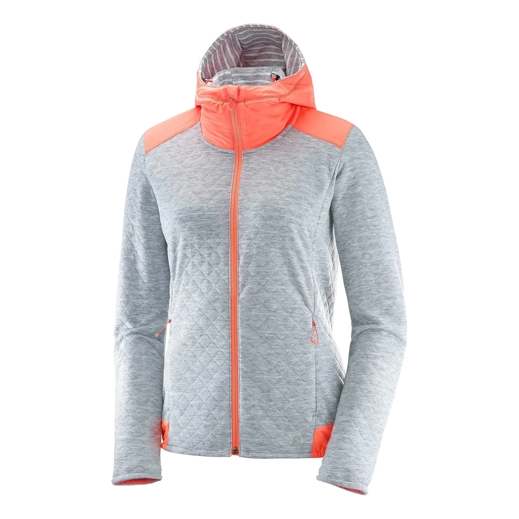 Salomon Elevate Full Zip Midlayer Femme Gris