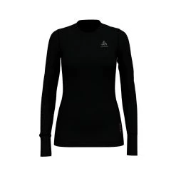 Odlo Base Layer Top Crew Neck Long Sleeve Merino 200 Femme Noir
