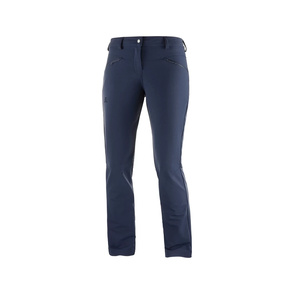Salomon Wayfarer Straight Warm Pant Femme Bleu Marine