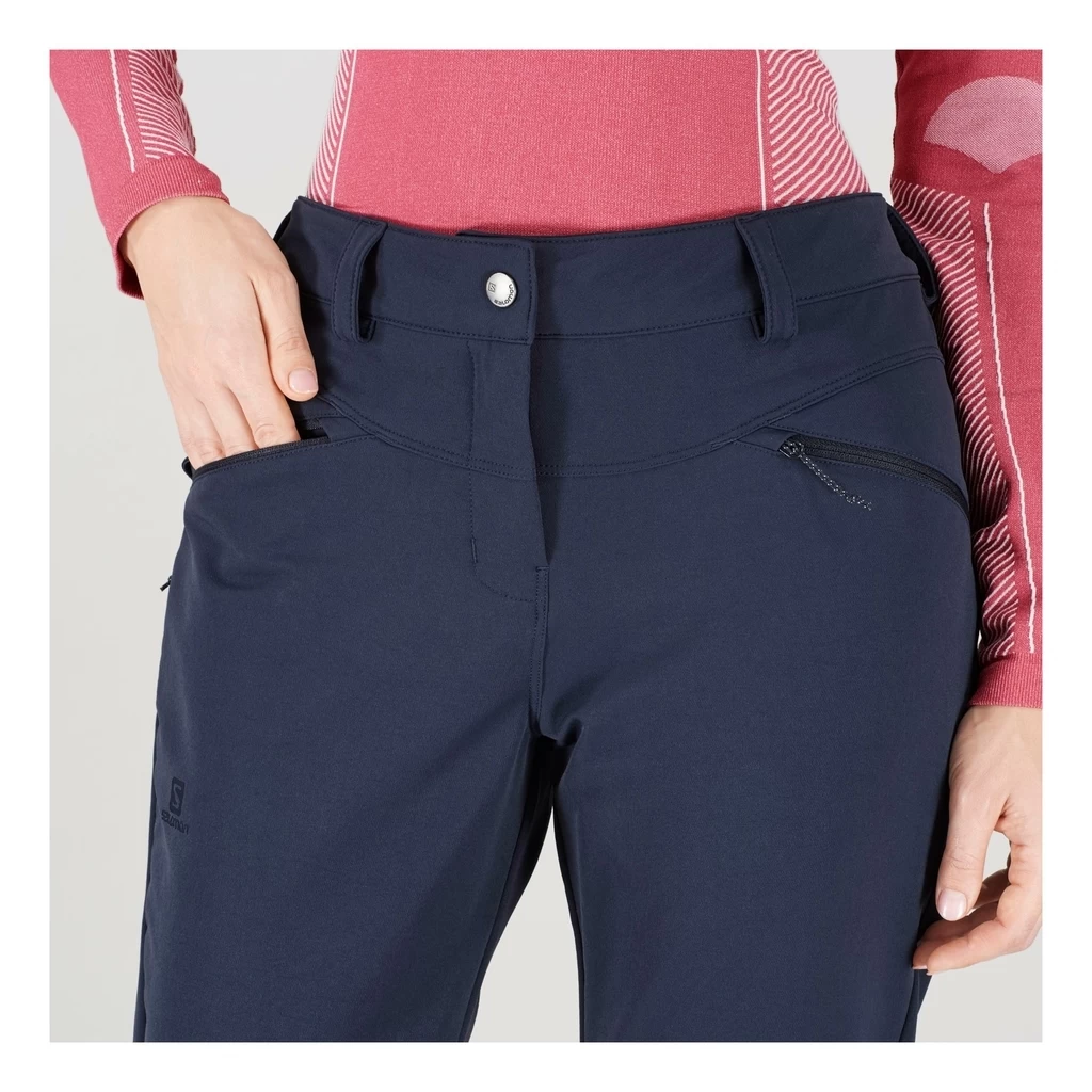 Salomon Wayfarer Straight Warm Pant Femme Bleu Marine â Image 5