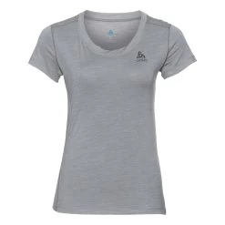 Odlo Base Layer Top Crew Neck Short Sleeve Merino 130 Femme Gris Clair