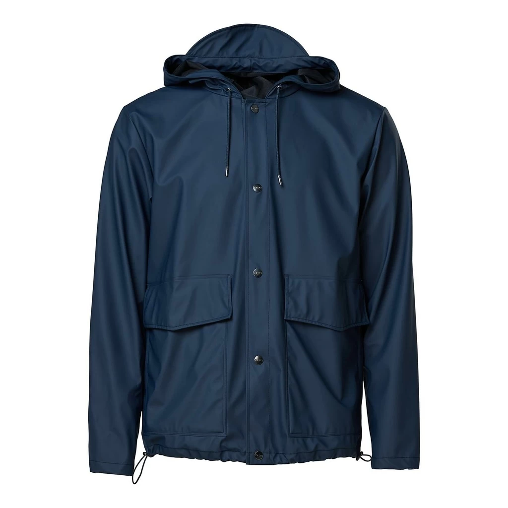 Rains Short Hooded Coat Homme Bleu