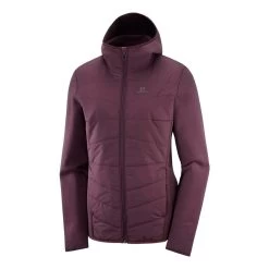 Salomon Radiant Hybrid Hoodie Femme Bordeaux