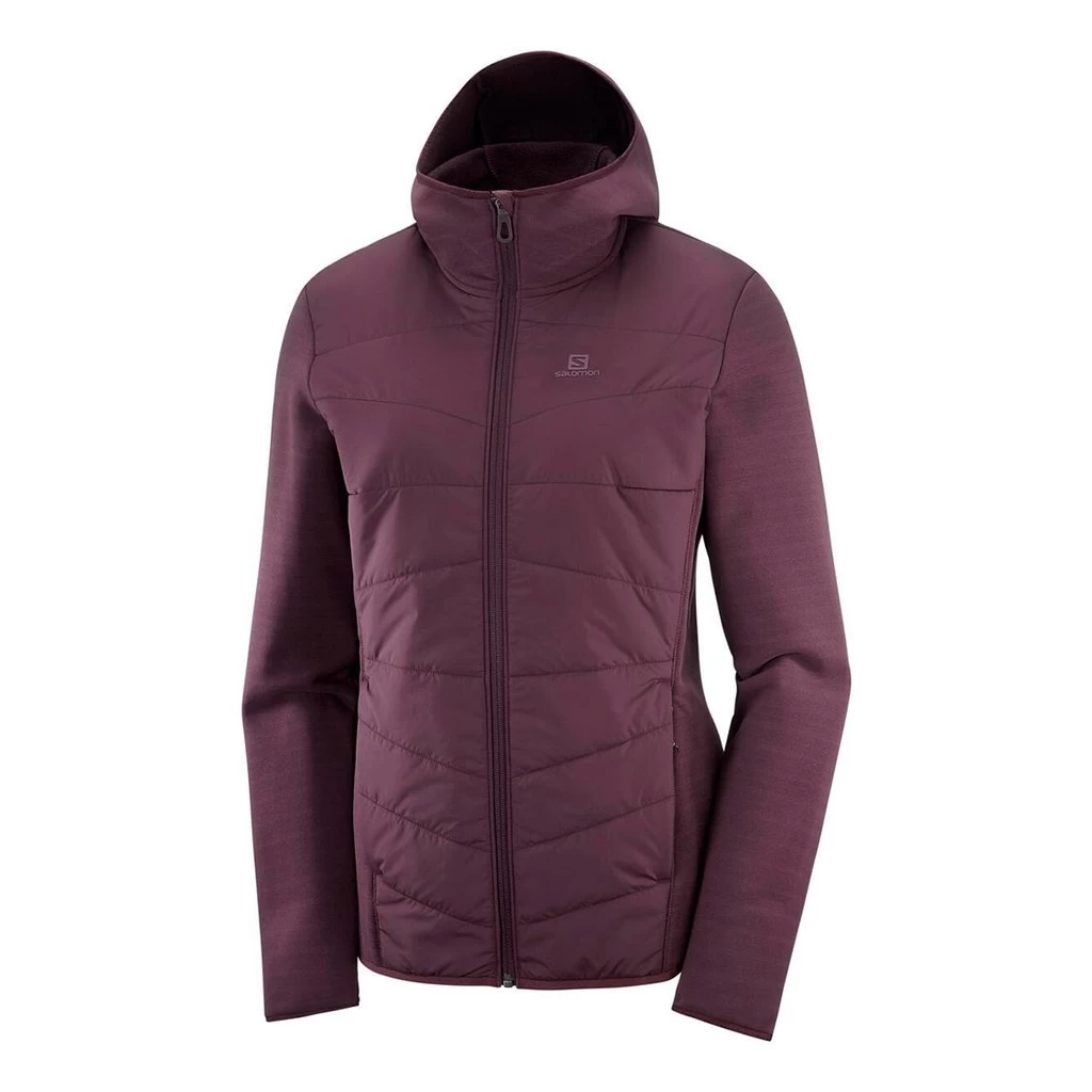 Salomon Radiant Hybrid Hoodie Femme Bordeaux