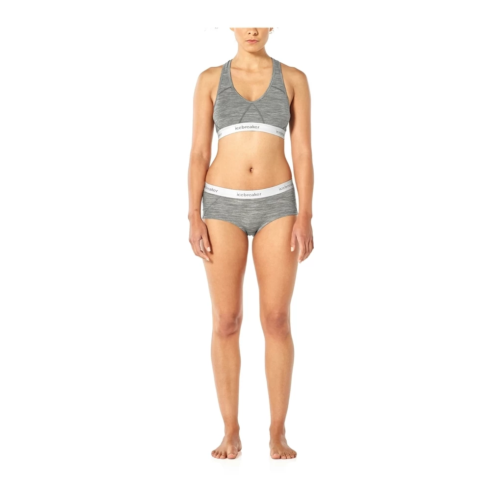 Icebreaker Sprite Racerback Bra Femme Gris Clair â Image 2