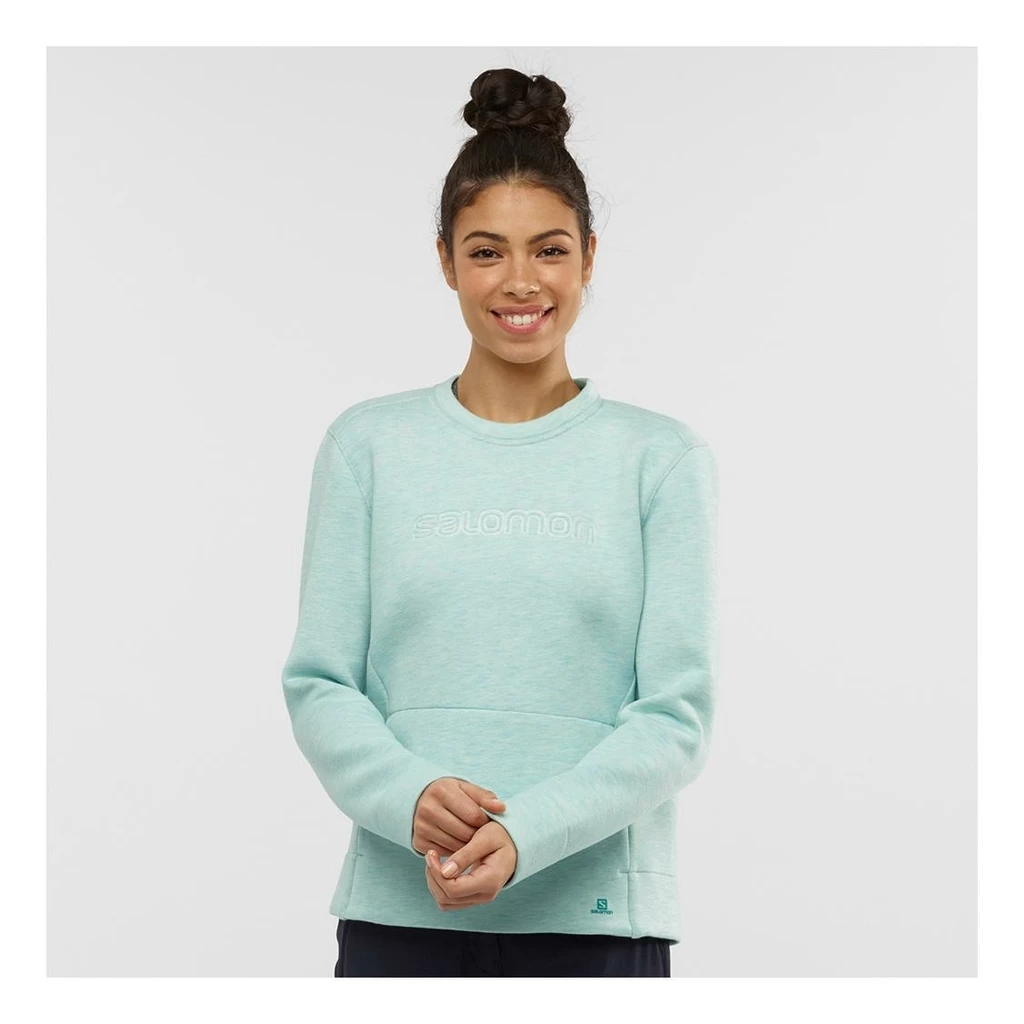 Salomon Sight Crew Neck Pull Femme Vert D'eau – Image 3