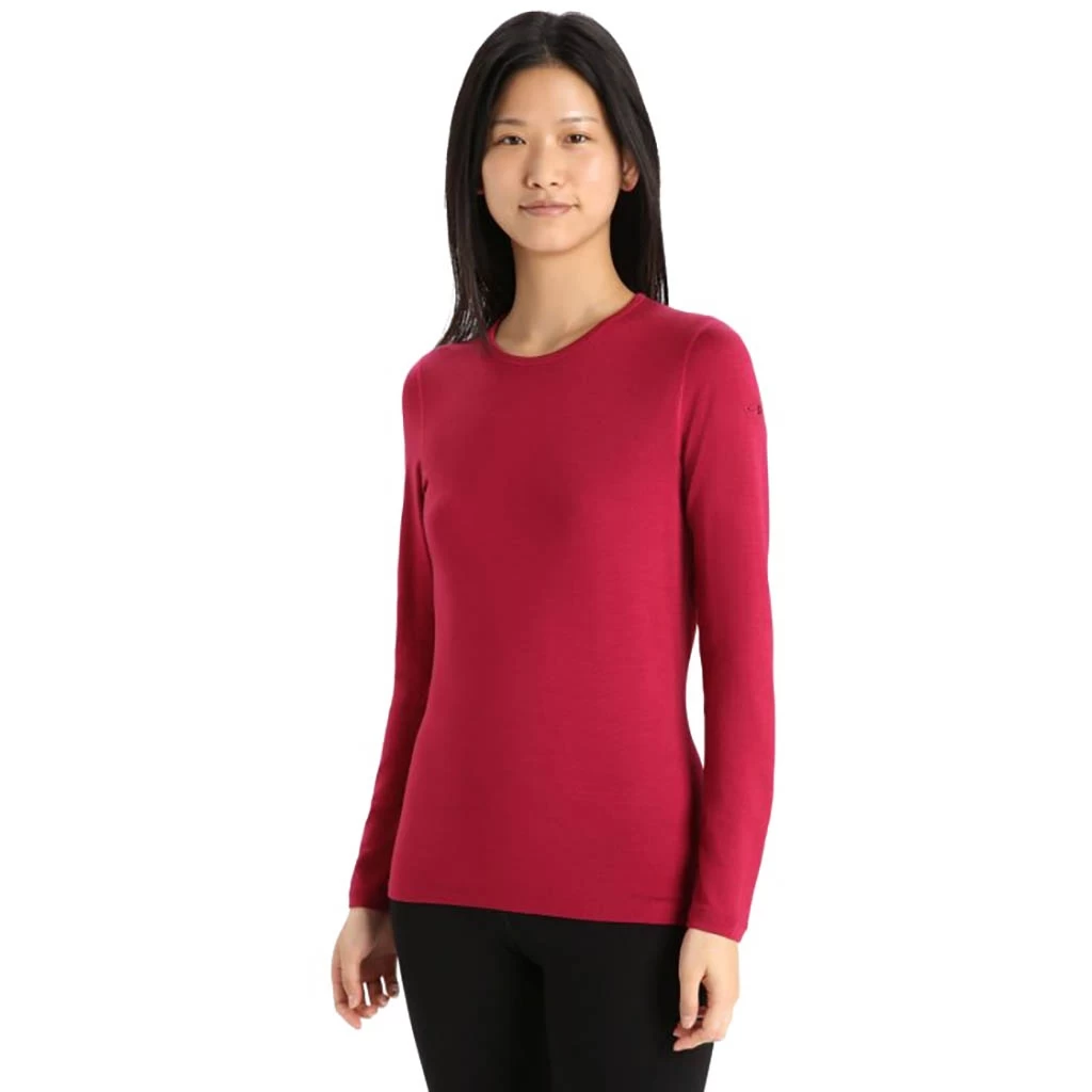 Icebreaker 260 Tech Long Sleeve Crewe Femme Bordeaux – Image 2