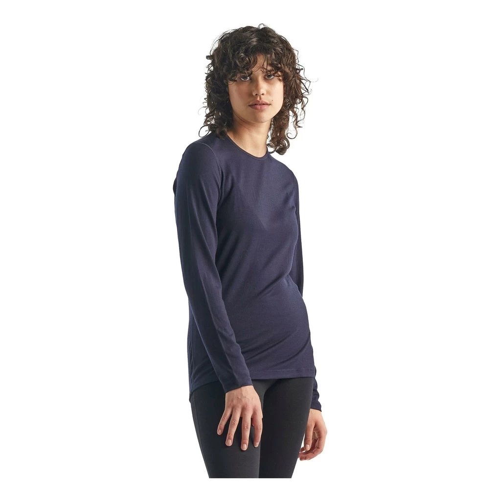 Icebreaker 200 Oasis Long Sleeve Crewe Femme Bleu Foncé – Image 2