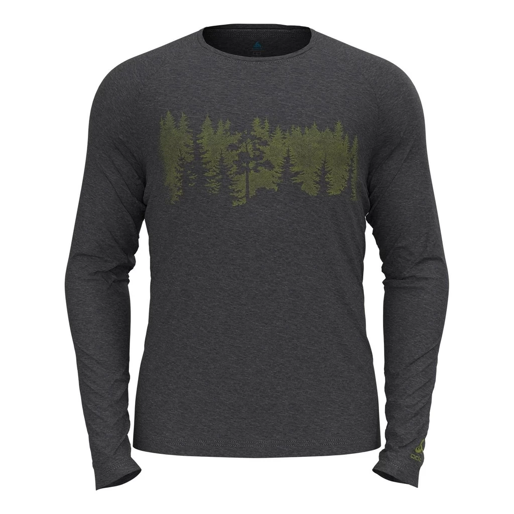 Odlo T-Shirt Long Sleeve Crew Neck Concord Plus Forest PR Homme Gris