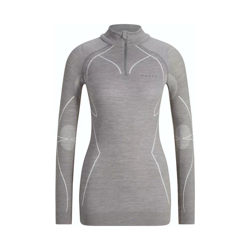Falke Wool-Tech Zip Shirt Femme Gris Clair