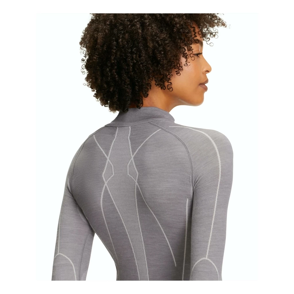 Falke Wool-Tech Zip Shirt Femme Gris Clair â Image 3