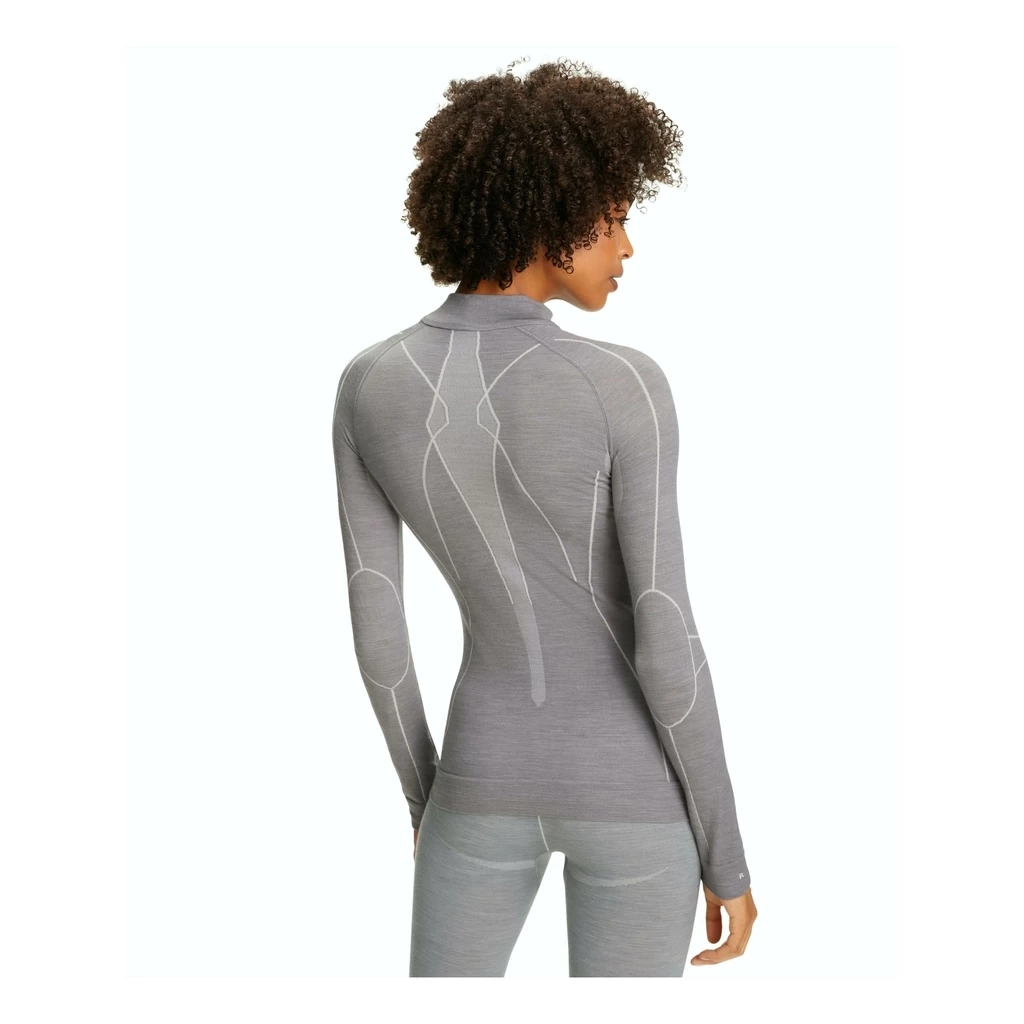 Falke Wool-Tech Zip Shirt Femme Gris Clair â Image 5