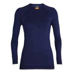 Icebreaker 200 Zone Seamless Long Sleeve Crewe Femme Bleu Foncé