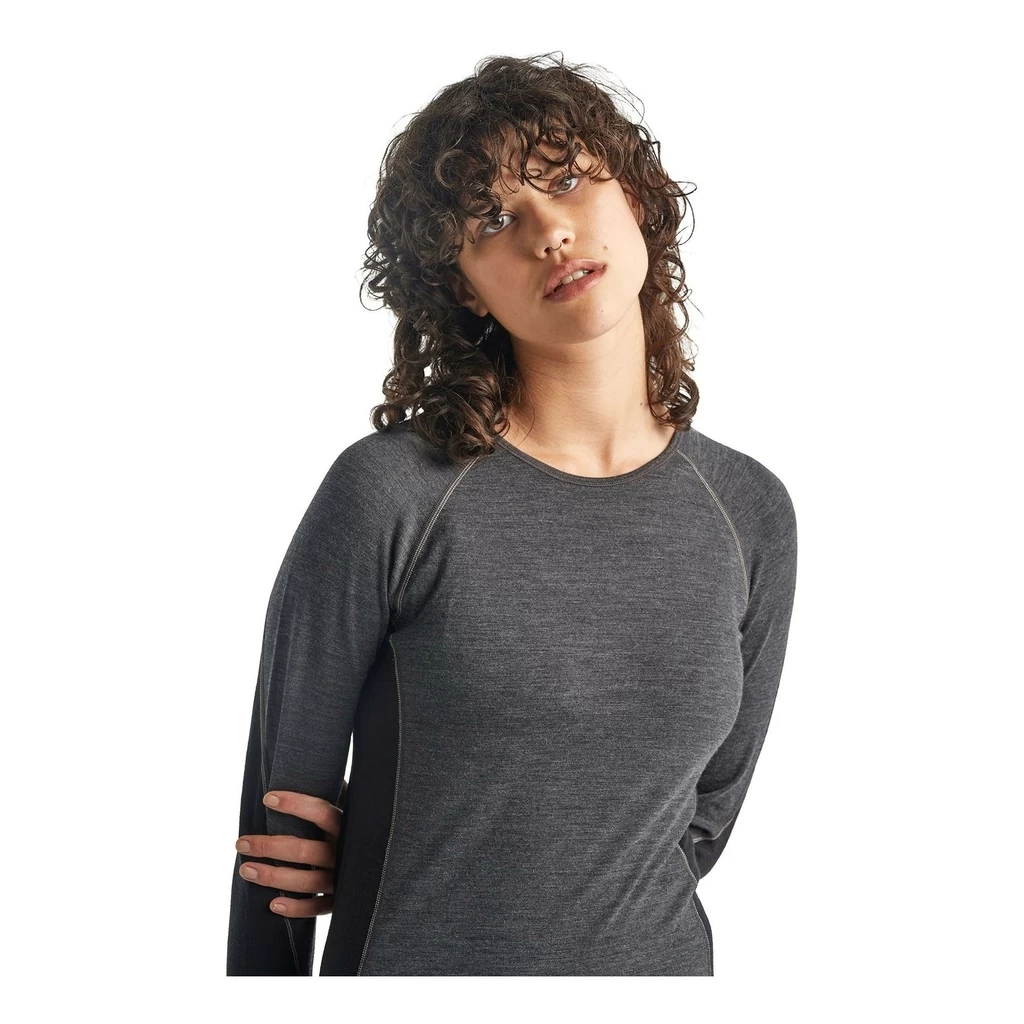 Icebreaker 260 Zone Long Sleeve Crewe Femme Gris – Image 2