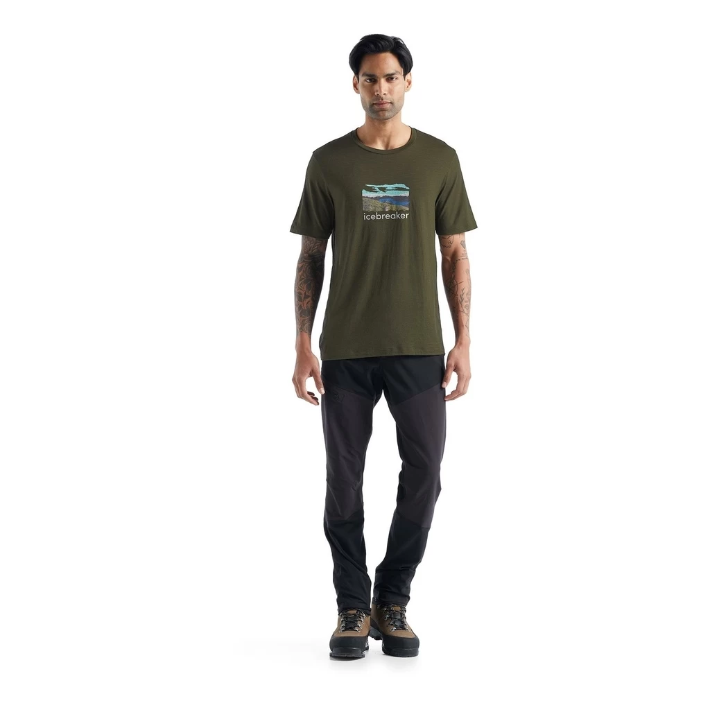 Icebreaker Tech Lite II Short Sleeve Tee Trailhead Homme Vert – Image 3