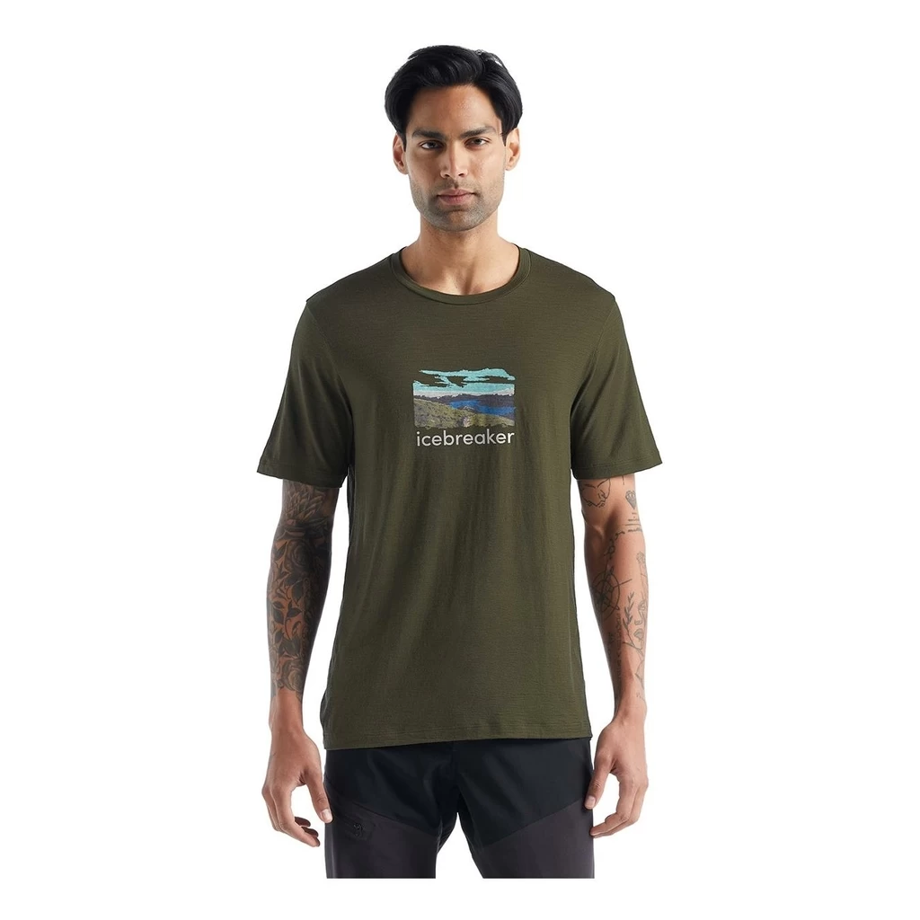 Icebreaker Tech Lite II Short Sleeve Tee Trailhead Homme Vert – Image 6