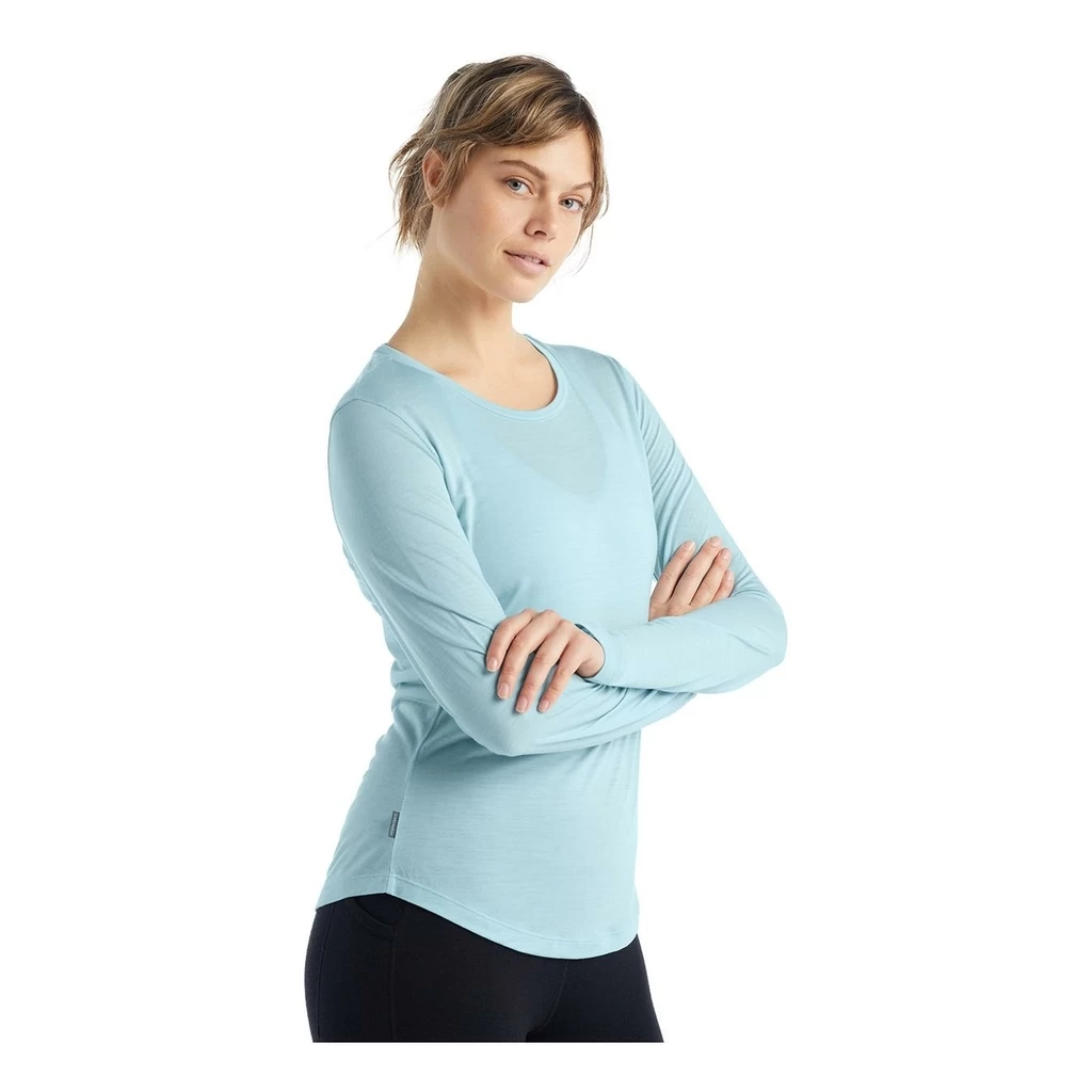 Icebreaker Sphere II Long Sleeve Tee Femme Bleu Ciel – Image 2