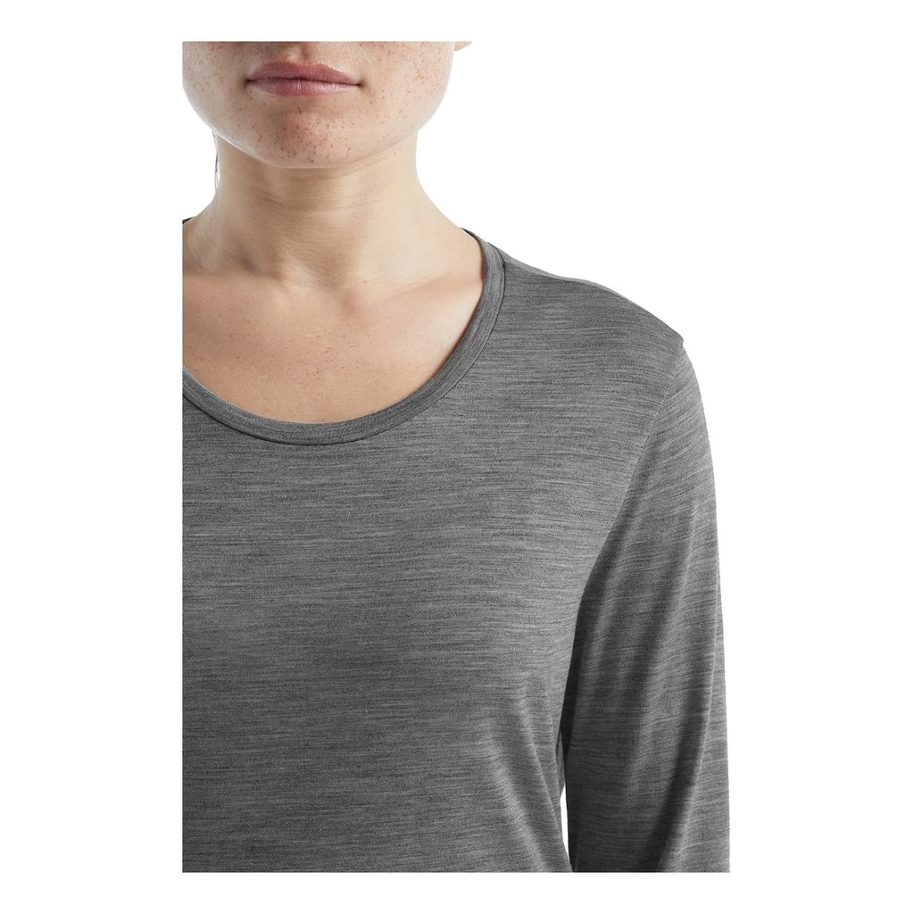 Icebreaker Sphere II Long Sleeve Tee Femme Gris – Image 2