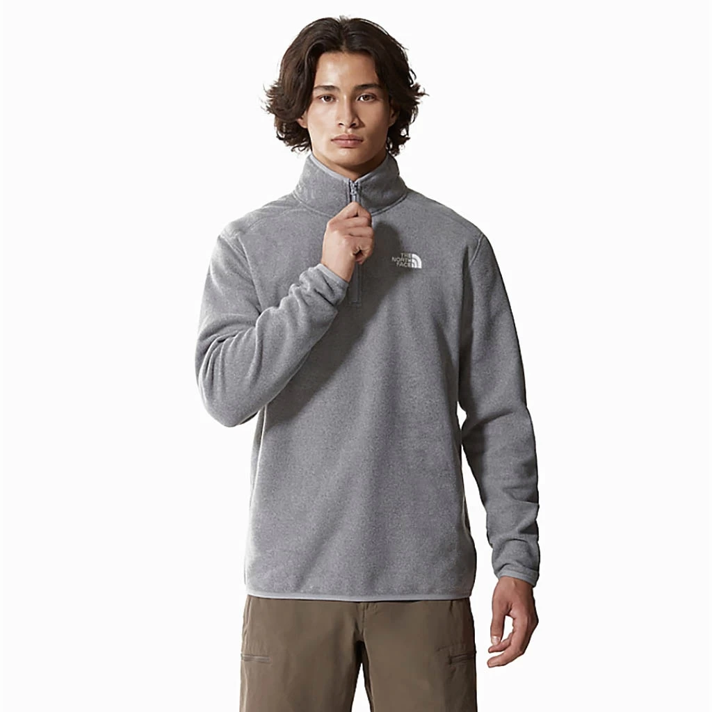 The North Face 100 Glacier 1/4 Zip Homme Gris – Image 3