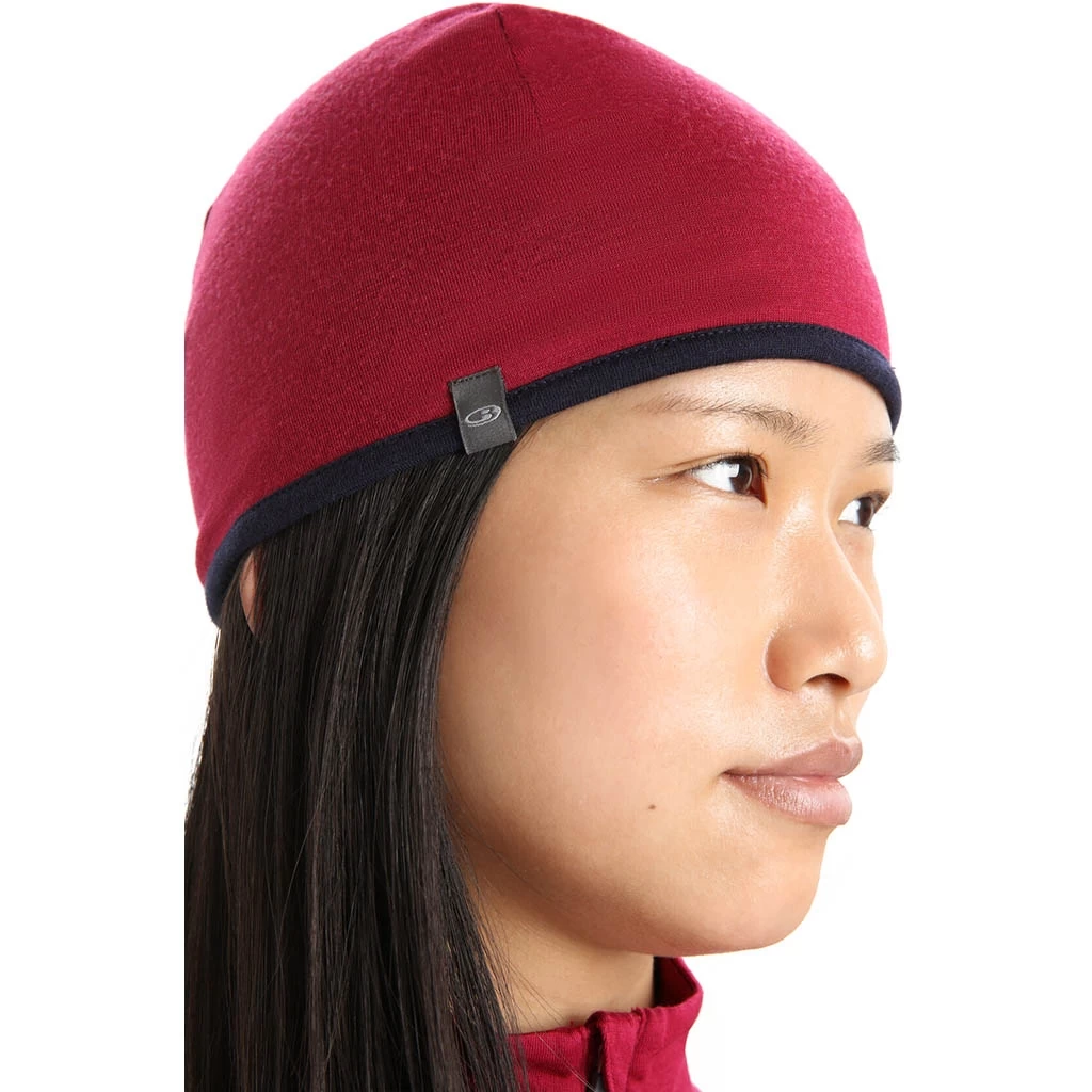Icebreaker Unisex Pocket Hat Bordeaux – Image 2