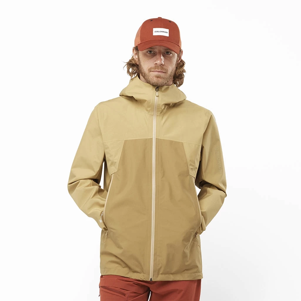 Salomon Outline Gore-Tex 2.5L Jacket Homme Beige – Image 3