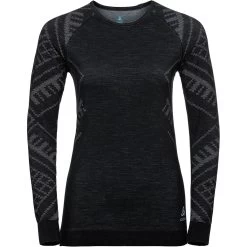 Odlo T-Shirt Manches Longues Natural Plus Kinship Warm Femme Noir